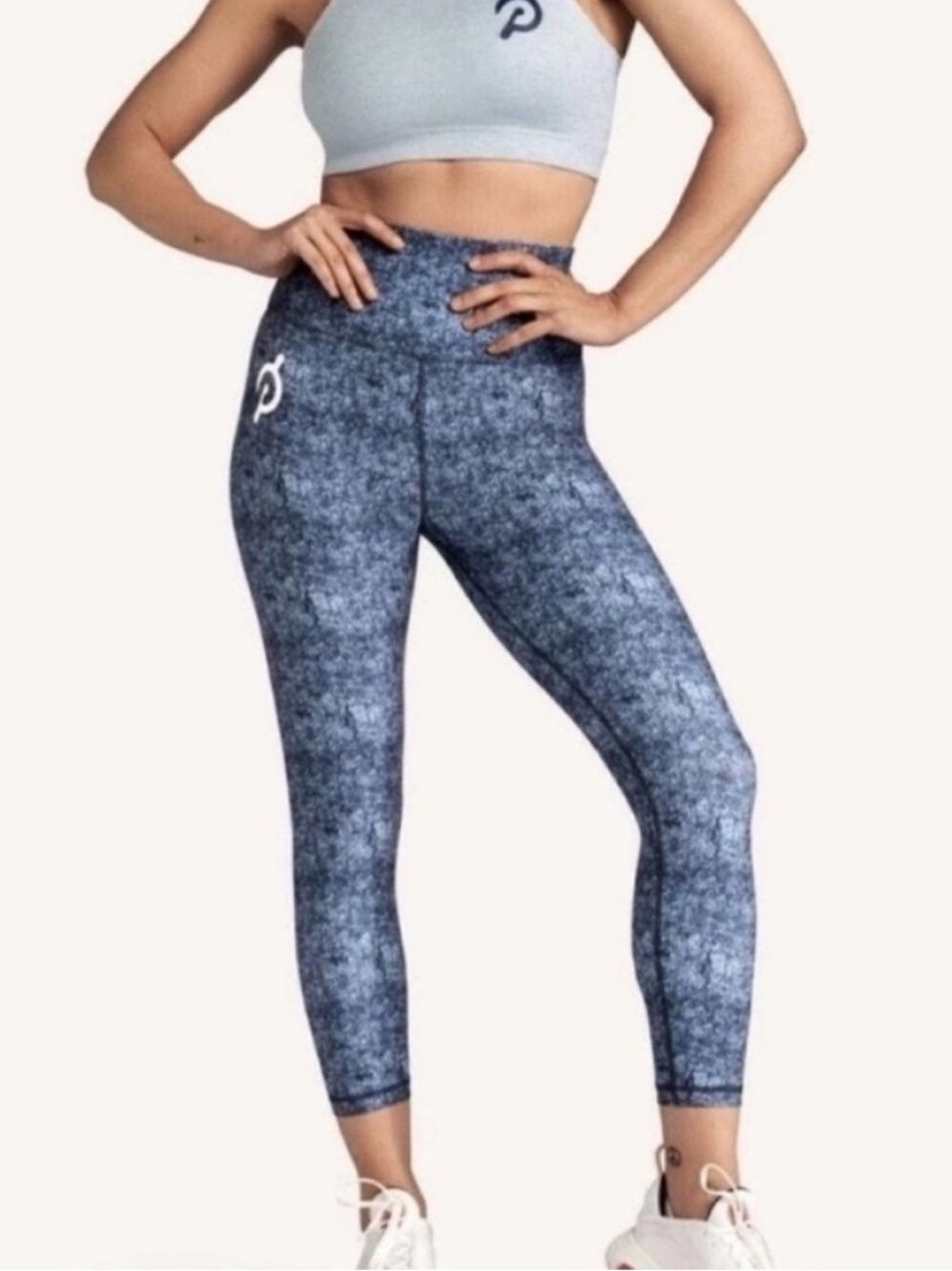 Peloton Cadence Capri Leggings Gray and Blue size small